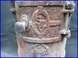 3 LEG Cast Iron Barrel Stove S77 Caboose Train Wood Coal Burning DAMAGED AS IS