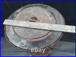 3 LEG Cast Iron Barrel Stove S77 Caboose Train Wood Coal Burning DAMAGED AS IS