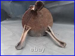 3 LEG Cast Iron Barrel Stove S77 Caboose Train Wood Coal Burning DAMAGED AS IS