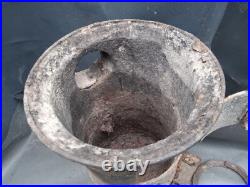 3 LEG Cast Iron Barrel Stove S77 Caboose Train Wood Coal Burning DAMAGED AS IS