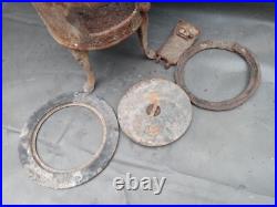 3 LEG Cast Iron Barrel Stove S77 Caboose Train Wood Coal Burning DAMAGED AS IS