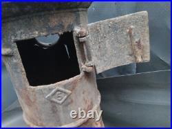 3 LEG Cast Iron Barrel Stove S77 Caboose Train Wood Coal Burning DAMAGED AS IS