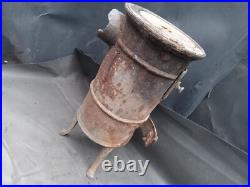 3 LEG Cast Iron Barrel Stove S77 Caboose Train Wood Coal Burning DAMAGED AS IS