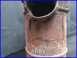 3 LEG Cast Iron Barrel Stove S77 Caboose Train Wood Coal Burning DAMAGED AS IS