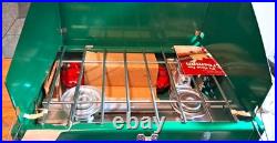 425E Vintage Coleman Two Burner Camp Stove 425E499 NEW, COMPLETE