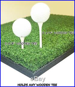 4.5' x 5' Golf Chipping Driving Range Tee Line Practice Mat Holds A Wooden Tee