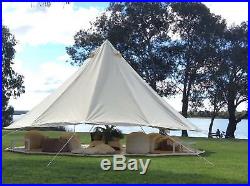 4-Season Bell Tent 5M Canvas Tent Waterproof Glamping+Stove Jack fit for 6person