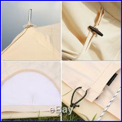 4-Season Bell Tent 7M Canvas Yurt Glamping Outdoor Camping Beige with Stove Jack