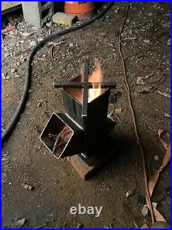 4x12.5 Gravity Fed Heavy Duty Quality Rocket Stove With Cooking Top Hand Made
