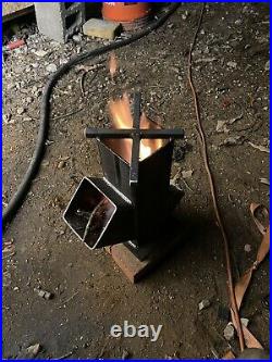 4x12.5 Gravity Fed Heavy Duty Quality Rocket Stove With Cooking Top Hand Made
