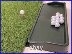 5' x 5' Elite Wood Tee Grass Golf Mat Chipping Driving Range Practice Ball Tray