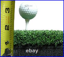 5' x 5' Elite Wood Tee Grass Golf Mat Chipping Driving Range Practice Ball Tray