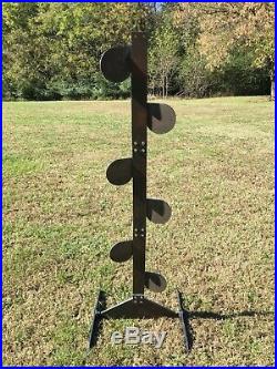 6' Tall Steel Shooting Dueling Tree Stand Range Target with 6x 3/8 AR500 Paddles