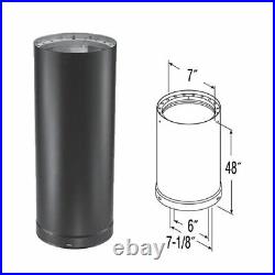 6'' x 48'' DVL Double-Wall Black Stove Pipe 6DVL-48