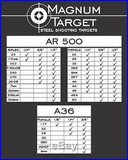6in. 1/2in. AR500 Steel Shooting Range Targets Dueling Trees Metal Paddles
