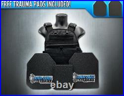 AR500 4 Pc Level 3 III Body Armor Plates Molle Vest Set-up