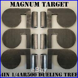 AR500 4x 1/4 Steel Shooting Range Targets Dueling Trees Metal Paddles withtubes