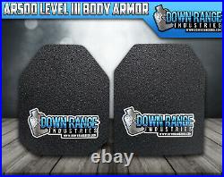 AR500 Level 3 III Body Armor Plates- 10x12 with Molle Vest Carrier 2DAY SHIPPING