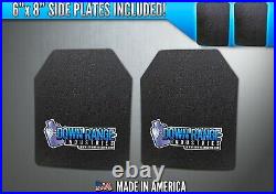 AR500 Level 3 III Body Armor Plates Pair Curved 11x14 with 6x8 Side Plates