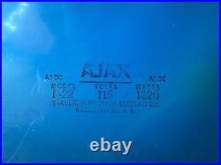 Ajax Portable Dual Electric Stove Ceramic Burners Blue Vintage Works Great Cond