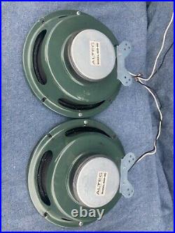 Altec lansing Green Full Range Coaxial 409-8D vtg 409 8D speakers Pair original