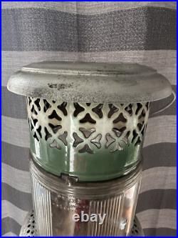 Antique # 1692 Perfection Pyrex Glass Parlor Cabin Oil Kerosene Heater Enameled