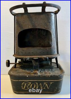 Antique 1887 CROWN Lamp Sad Iron Heater Stove, PAT. No. 357,545. See Photos