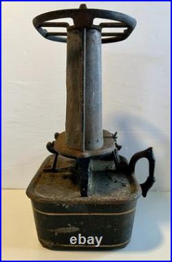Antique 1887 CROWN Lamp Sad Iron Heater Stove, PAT. No. 357,545. See Photos