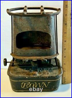 Antique 1887 CROWN Lamp Sad Iron Heater Stove, PAT. No. 357,545. See Photos