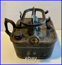 Antique 1887 CROWN Lamp Sad Iron Heater Stove, PAT. No. 357,545. See Photos