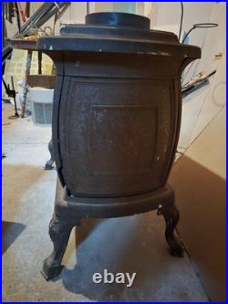 Antique 1890s Peninsular Stove Co. Log Cabin Cast Iron Parlor Stove Detroit