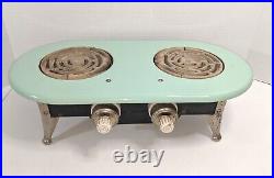 Antique 1920s 30s Westinghouse Jade Green Metal Hot Plate Works! Vintage Stove