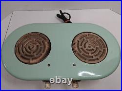 Antique 1920s 30s Westinghouse Jade Green Metal Hot Plate Works! Vintage Stove