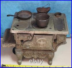 Antique 19th C. PERFECTION Salesman's Sample Cast Iron Stove with Accessories