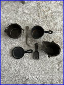 Antique 19th C. PERFECTION Salesman's Sample Cast Iron Stove with Accessories