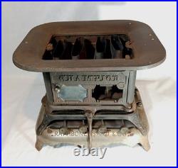 Antique 19th C Rare Rathbone Sard Co. Champion Four Burner Sad Iron Heater Stove