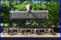 Antique 19th Century Victorian Cast Iron Brass Stove Ornate Art Fine Scrollwork
