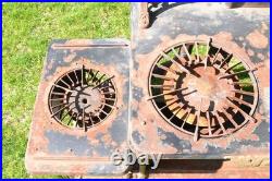 Antique 19th Century Victorian Cast Iron Brass Stove Ornate Art Fine Scrollwork