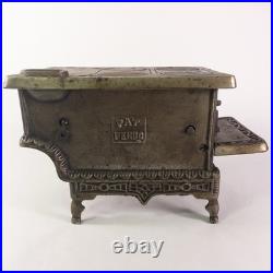 Antique 19th c. CROWN Brand Cast Iron Toy Cook Stove Salesman Sample Ornate 11