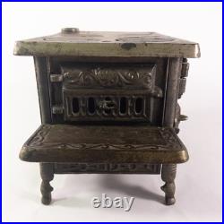 Antique 19th c. CROWN Brand Cast Iron Toy Cook Stove Salesman Sample Ornate 11