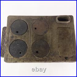 Antique 19th c. CROWN Brand Cast Iron Toy Cook Stove Salesman Sample Ornate 11