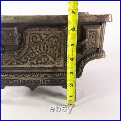 Antique 19th c. CROWN Brand Cast Iron Toy Cook Stove Salesman Sample Ornate 11