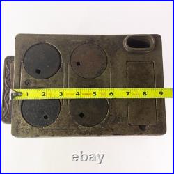 Antique 19th c. CROWN Brand Cast Iron Toy Cook Stove Salesman Sample Ornate 11