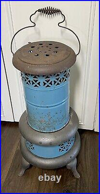 Antique Aqua Enamel 260-C Perfection Oil Kerosene Heater Stove WithTank Home Decor
