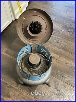 Antique Aqua Enamel 260-C Perfection Oil Kerosene Heater Stove WithTank Home Decor