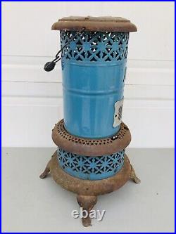 Antique Blue Enamel 630 Perfection Oil Kerosene Parlor Cabin Heater Stove