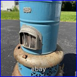 Antique Blue Enamel Perfection Oil Heater Cabin Parlor Stove Kerosene 240-c