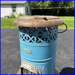 Antique Blue Enamel Perfection Oil Heater Cabin Parlor Stove Kerosene 240-c