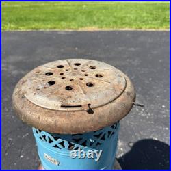 Antique Blue Enamel Perfection Oil Heater Cabin Parlor Stove Kerosene 240-c