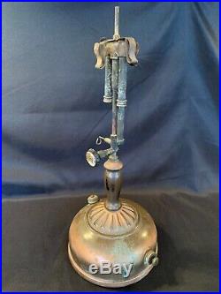 Antique COLEMAN LAMP & STOVE INSTANT-LITE Copper Lantern Patent 1919 Pyrex Globe